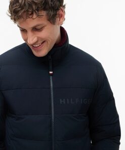 Tommy Hilfiger Detachable Hood Puffer Jacket Navy Blue