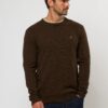 MCS Adrian Lambswool Knit Dark Brown Melange