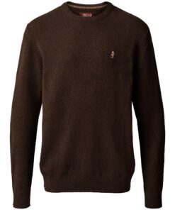 MCS Adrian Lambswool Knit Dark Brown Melange