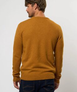 MCS Adrian Lambswool Knit Leather Brown Melange