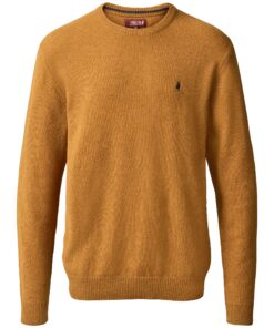 MCS Adrian Lambswool Knit Leather Brown Melange