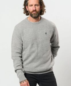 MCS Adrian Lambswool Knit Lignht Gre Melange