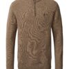 MCS MCAxel Half-zip Lambswool Knit Brown Melange