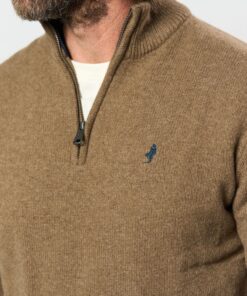 MCS MCAxel Half-zip Lambswool Knit Brown Melange