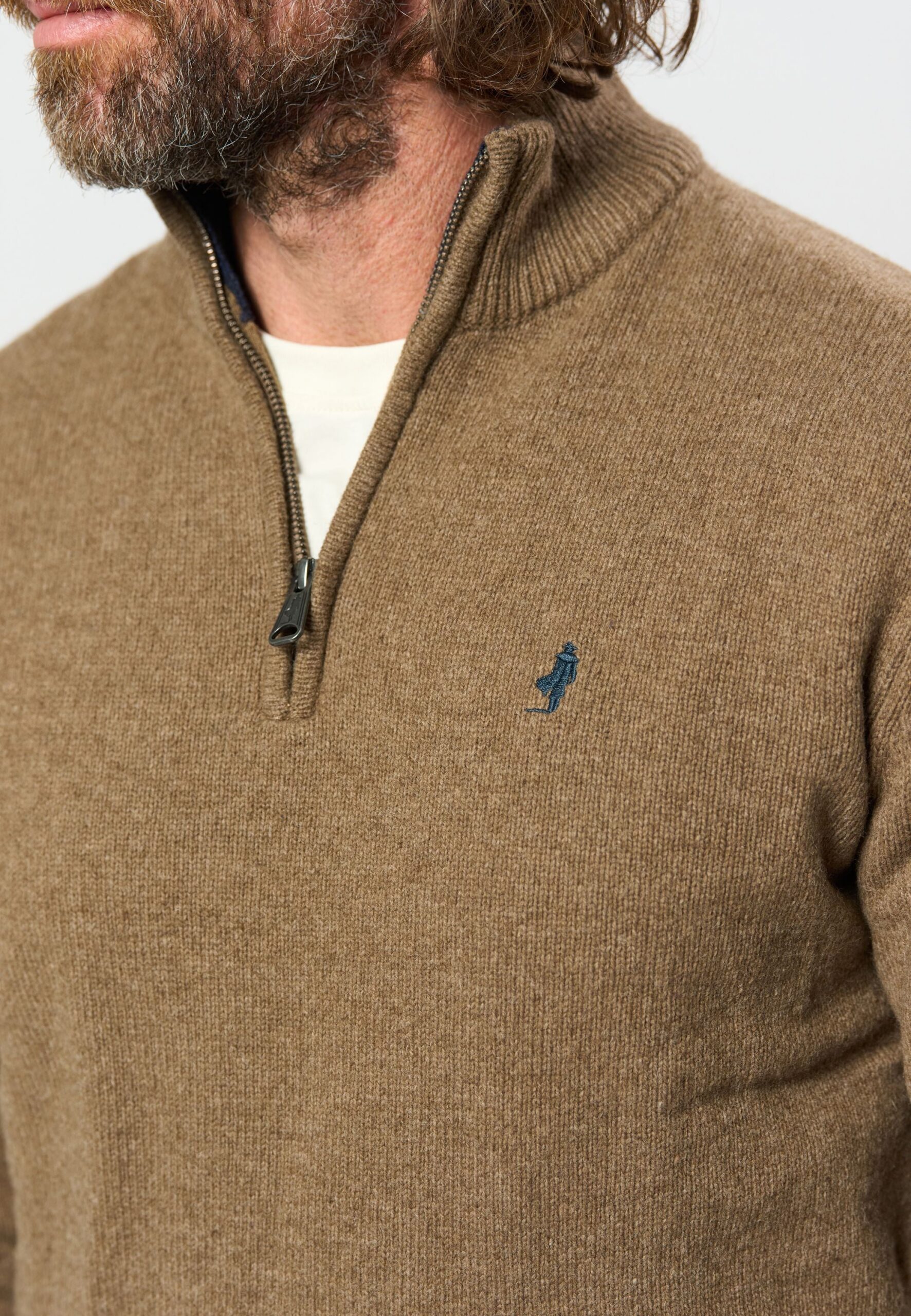 MCS MCAxel Half-zip Lambswool Knit Brown Melange
