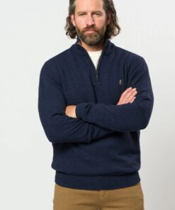 MCS MCAxel Half-zip Lambswool Knit Navy Melange