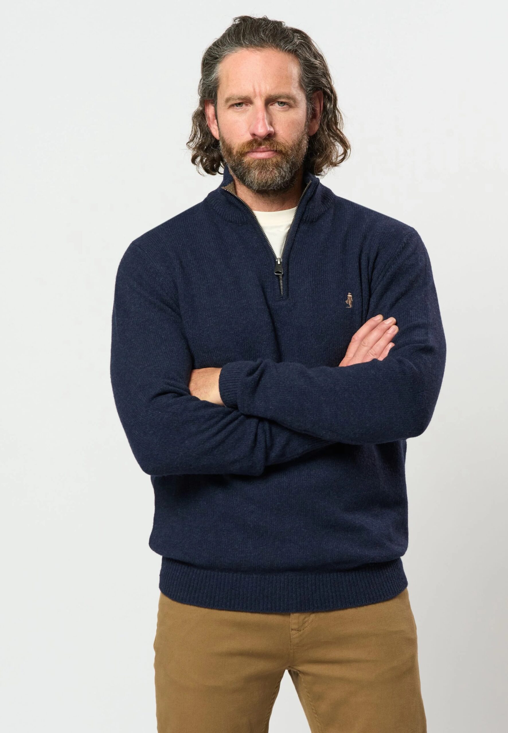 MCS MCAxel Half-zip Lambswool Knit Navy Melange