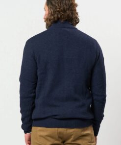 MCS MCAxel Half-zip Lambswool Knit Navy Melange