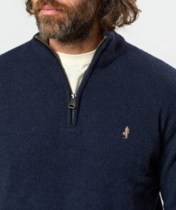 MCS MCAxel Half-zip Lambswool Knit Navy Melange