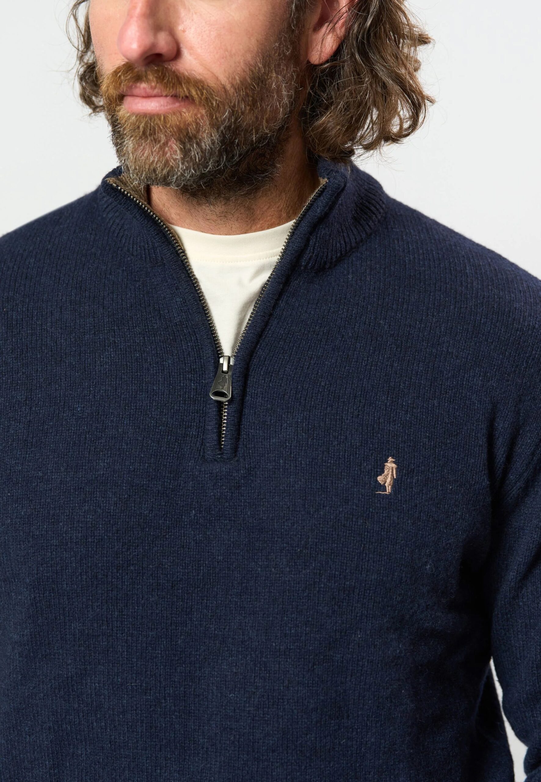MCS MCAxel Half-zip Lambswool Knit Navy Melange