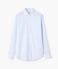 Tiger of Sweden Adley C Cotton Stripe Shirt Light Blue
