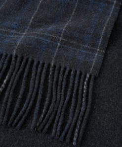 Tiger of Sweden Dupli RWS Tonal Check Scarf Dark Blue