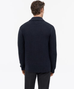 Tiger of Sweden Lester Chunky Textured Cardigan Dark Blue