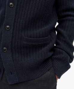 Tiger of Sweden Lester Chunky Textured Cardigan Dark Blue
