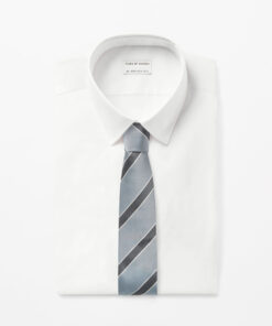 Tiger of Sweden Septa Stripe Jaquard Tie Light Blue