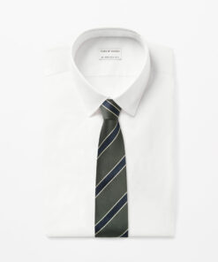 Tiger of Swden Septa Stripe Jaquard Tie Dark Green