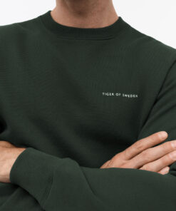 Tiger of Sweden Emerson Jersey Cotton Sweater Dark Green