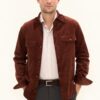 Oscar Jacobson Magnus Regular Fit Overshirt Cottonstretch Orange