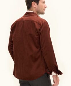 Oscar Jacobson Magnus Regular Fit Overshirt Cottonstretch Orange