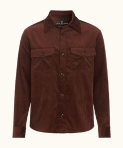 Oscar Jacobson Magnus Regular Fit Overshirt Cottonstretch Orange