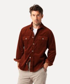 Less Worries Cord Shirt Brick