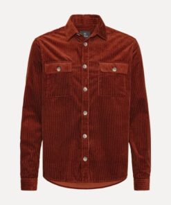 Less Worries Cord Shirt Brick