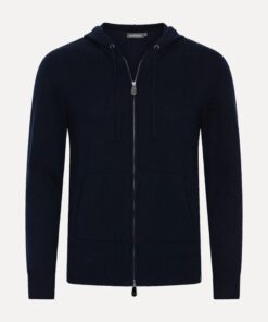Less Worries Cashmere Blend Hoodie Navy