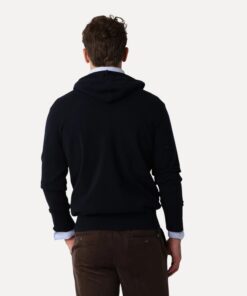 Less Worries Cashmere Blend Hoodie Navy