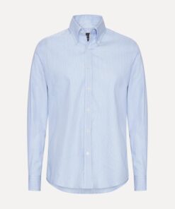 Less Worries Pinstripe Shirt Blue