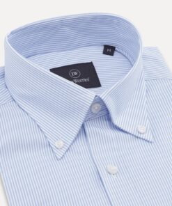 Less Worries Pinstripe Shirt Blue