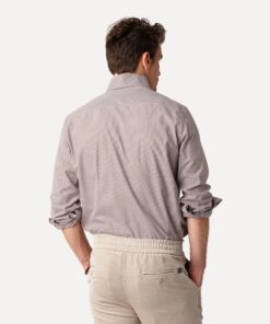 Less Worries Pinstripe Shirt Brick