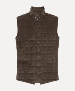 Less Worries Tech Cord Vest Chocolate