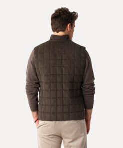 Less Worries Tech Cord Vest Chocolate