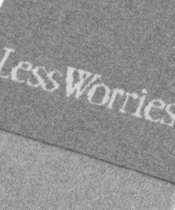 Less Worries Cashmere Blend Logo Scarf Grey