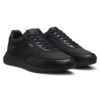 Boss Monogram Sneakers With Leather Trim And EVA Rubber Sole Black