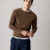 Mos Mosh Gallery MMGCarlos Crew Neck Knit Chocolate Brown Melange