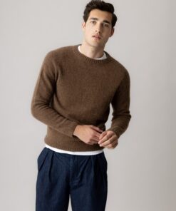 Mos Mosh Gallery MMGCarlos Crew Neck Knit Chocolate Brown Melange