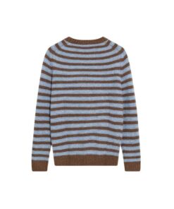 Mos Mosh Gallery MMGCarlos Stripe Crew Neck Knit Chocolate Brown Melange