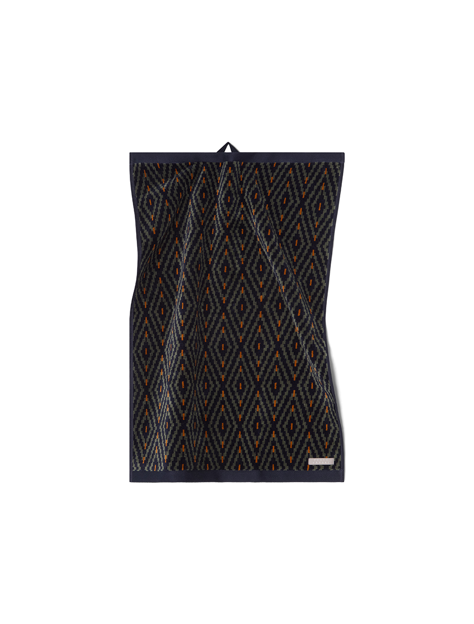 Pelle Vävare Hand Towel Seskarö 50X70 Dark Blue/Green/Cognac