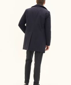 Oscar Jacobson Zipped Padded Car Coat Dark Blue
