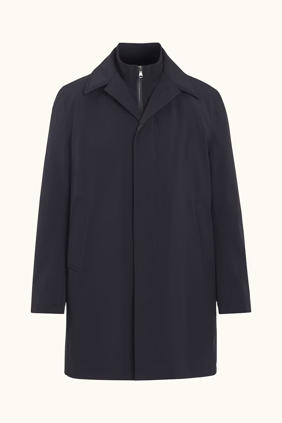 Oscar Jacobson Zipped Padded Car Coat Dark Blue