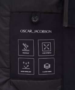 Oscar Jacobson Zipped Padded Car Coat Dark Blue
