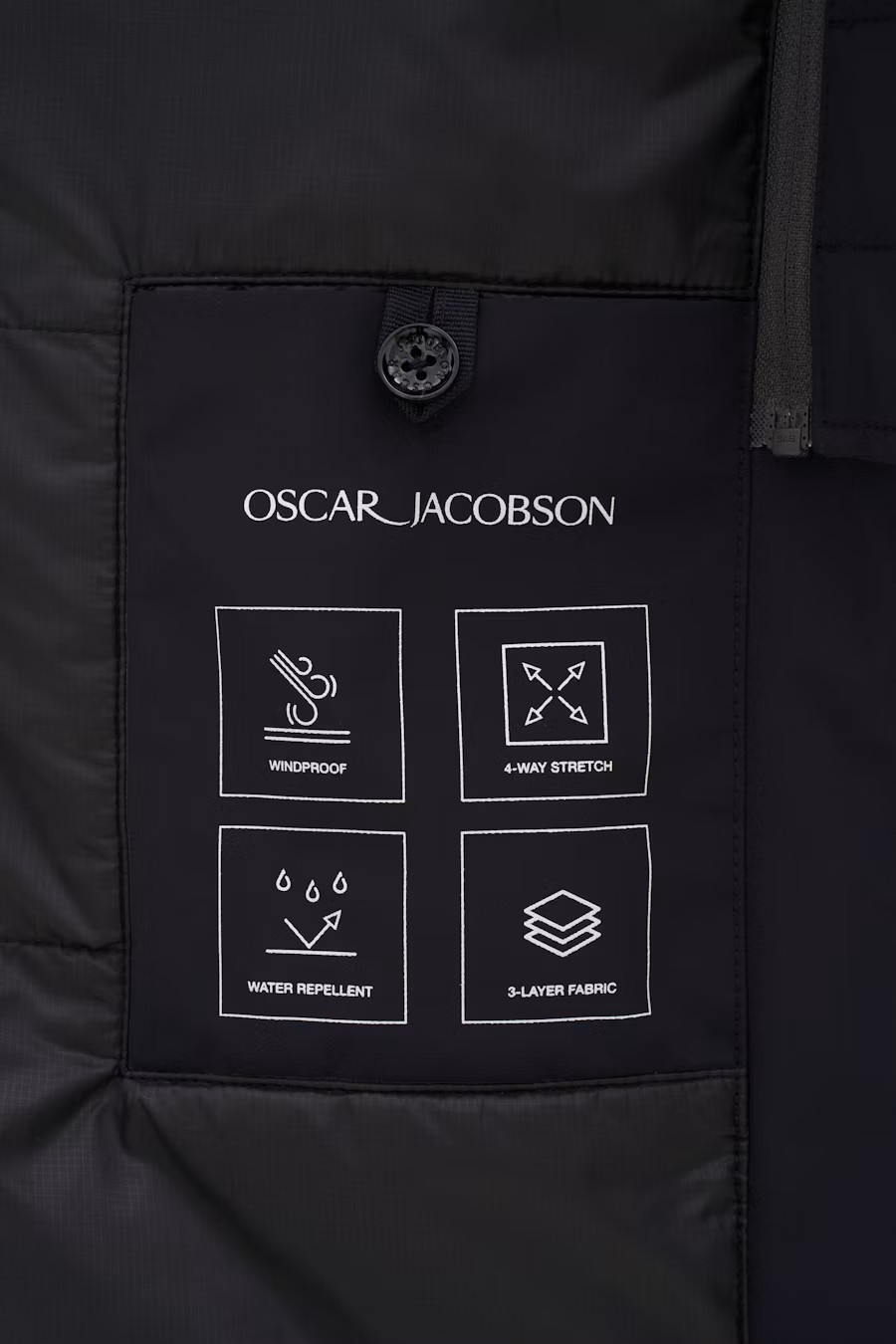 Oscar Jacobson Zipped Padded Car Coat Dark Blue