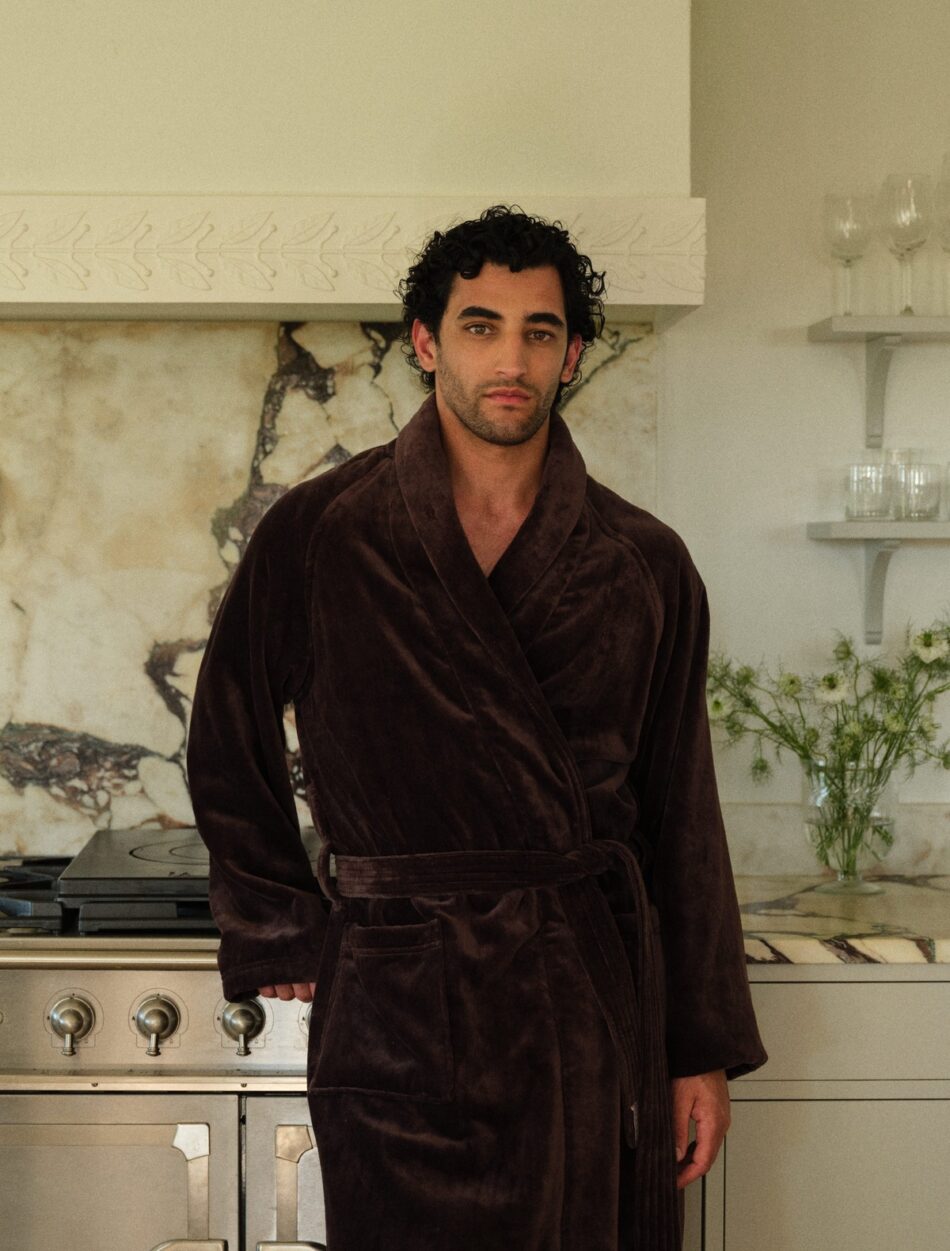 Pelle Vävare Men´s Bathrobe Torekov Espresso Brown