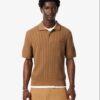 Lacoste Classic Fit Cable Knit Cotton Polo Shirt Marron Vert