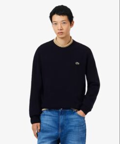 Lacoste Wool Crew Neck Sweater Midnight Blue