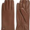 Tommy Hilfiger Essential Flag Leather Gloves Brown