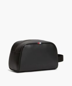 Tommy Hilfiger Perforated Pocket Enamel Flag Washbag Black
