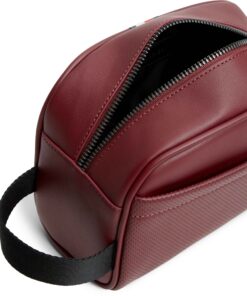 Tommy Hilfiger Perforated Pocket Enamel Flag Washbag Bordeaux