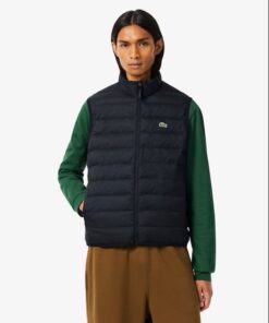 Lacoste Water Repellent Puffed Windbreaker Vest Black